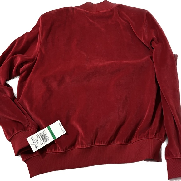 Alfred Dunner Red Velvet Mock Neck Sequence vintage retro crewneck top L - Picture 4 of 7